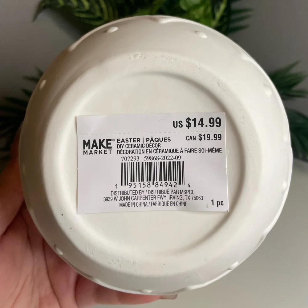 Paintable Flower Pot, DIY Ceramic Planter Decor, House plant pot, Easter